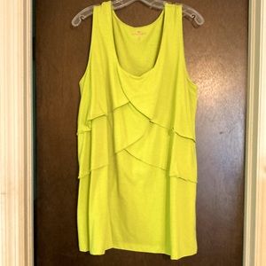 Woman Within sleeveless blouse. Has layers in the front. Size 1X